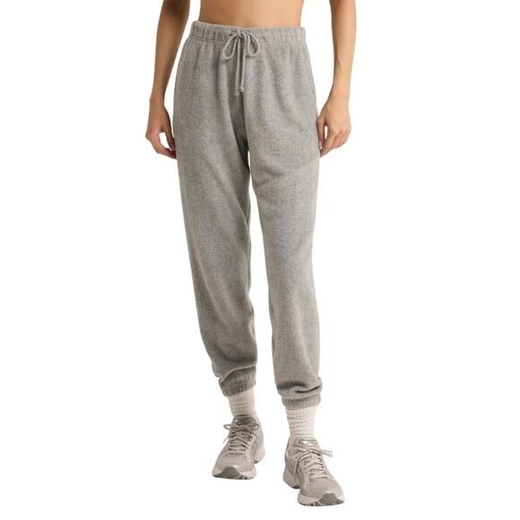 Z Supply Women Classic Heather Grey Reverse Fleece Unwind Jogger Pants Size XS - Picture 1 of 4